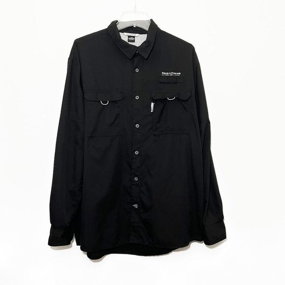 Field & Stream Other - Field & Stream Button Front Long Sleeve Fishing Shirt Men's Large Black